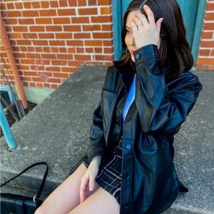 NWOT celebrity pink leather shacket